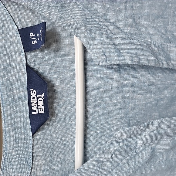 Lands End Long Ladies Top 100% Linen Never Worn SZ S Has Pockets - Picture 2 of 11